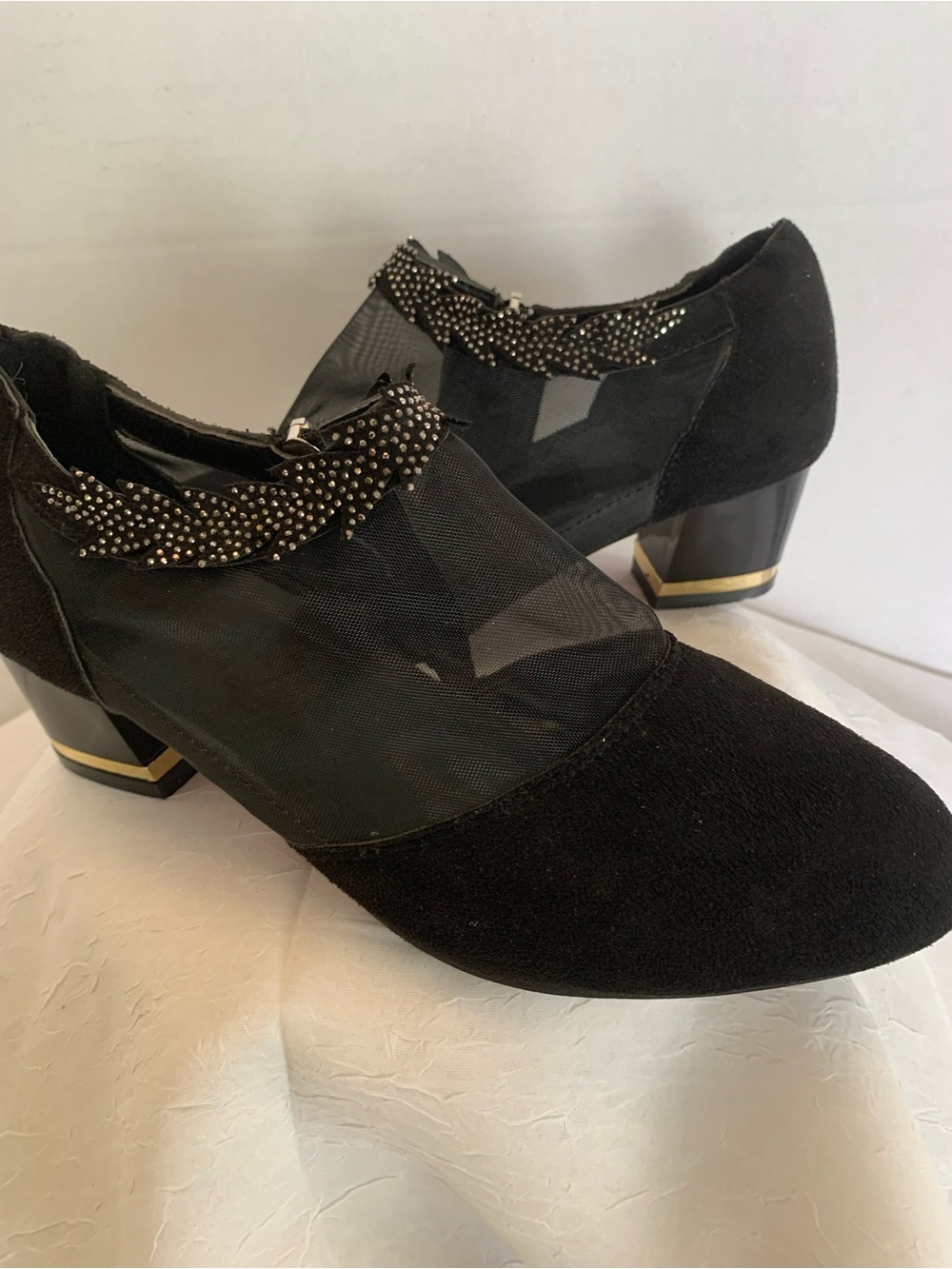 Womens Sandal Boots Sexy Lace Breathable Fashion,Back Zipper Booties.sz 40 9/9.5